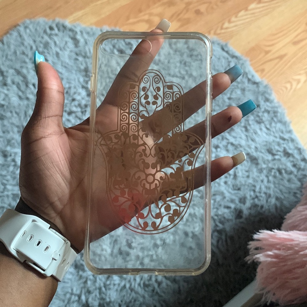 Clear & Rose Gold iPhone 8 Plus case